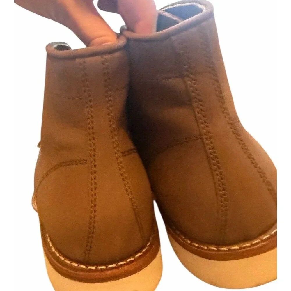 NEW Thursday Boot Co Diplomat Moc Toe Boots Mens 8.5 Brown Leather Vibram Wedge